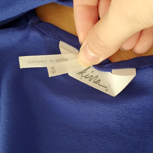 Kirra Blue Ruffle V-Neck Dress with Pockets - Picture 10 of 12